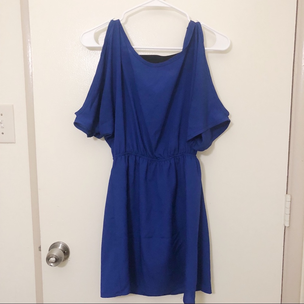 Blue Cold-Shoulder Dress